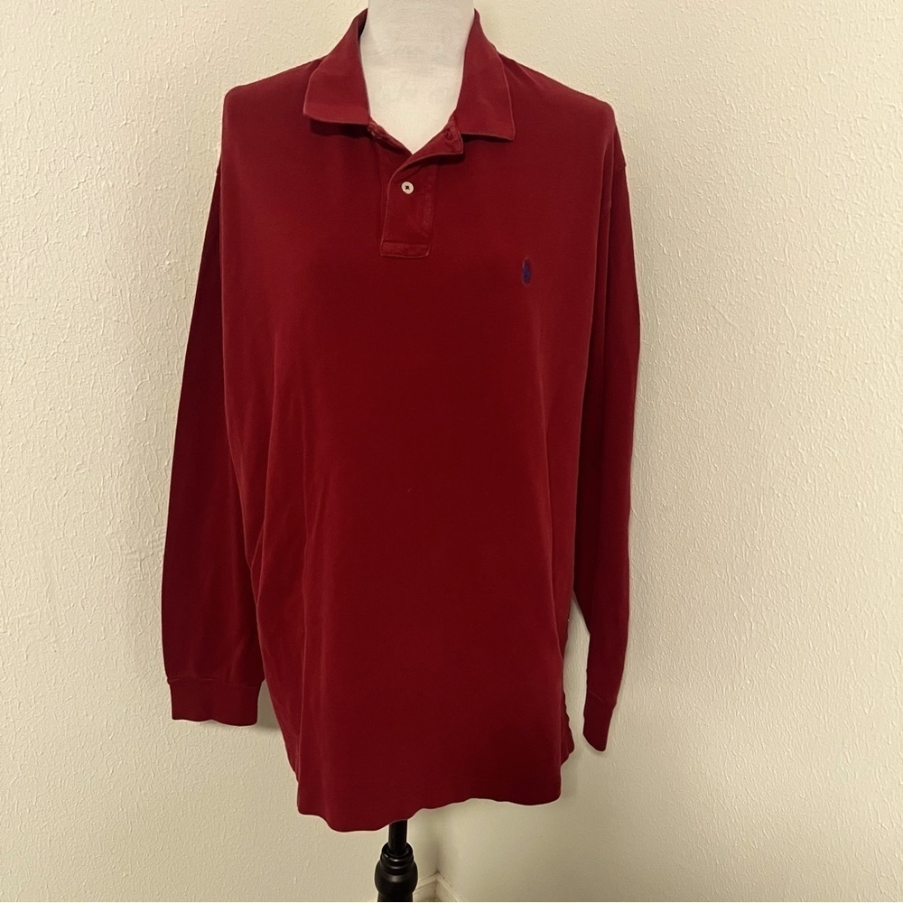 Vintage Polo Ralph Lauren Men’s Long Sleeve XL 100% Cotton Red Collared Shirt